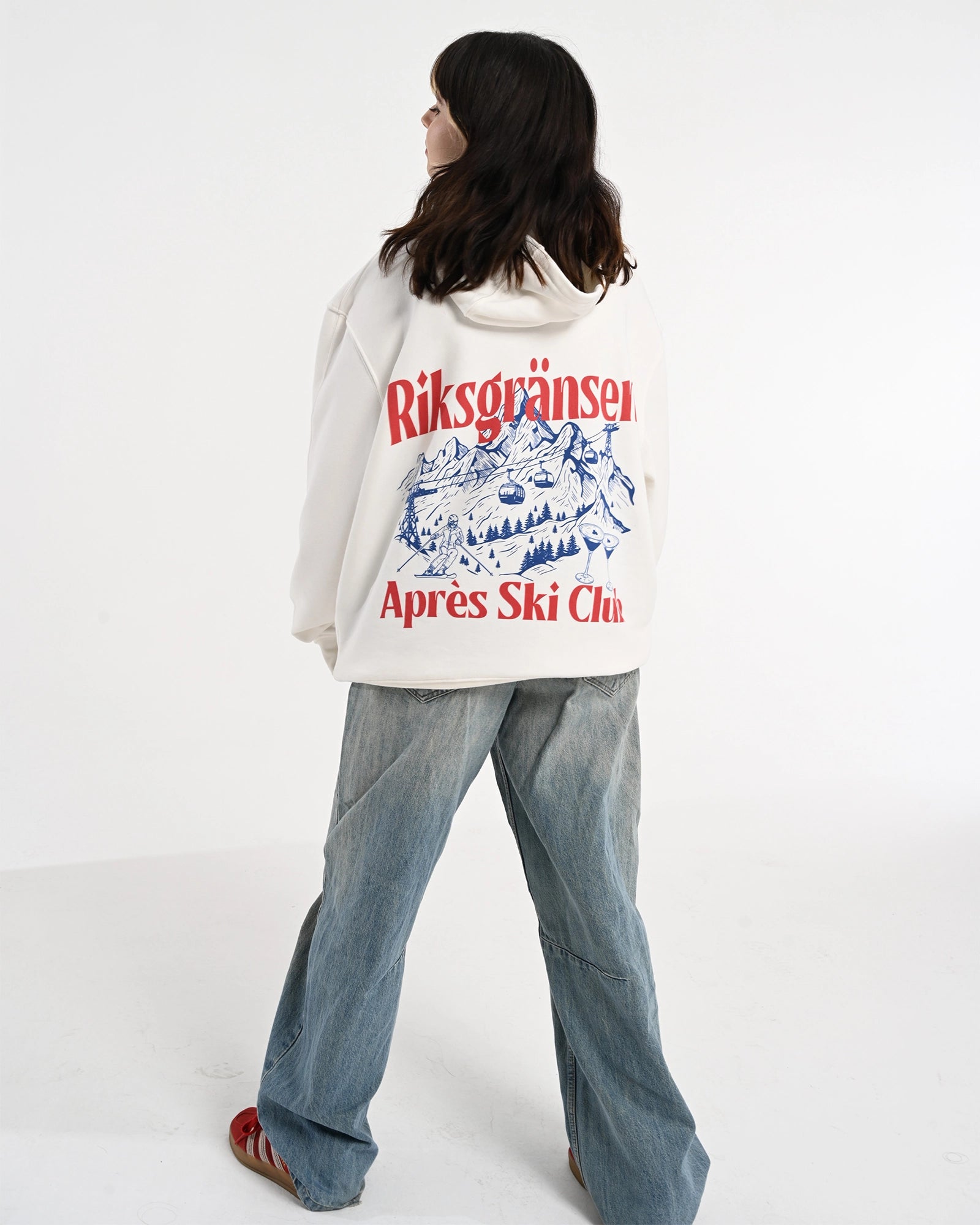 Riksgränsen Après Ski Club Hoodie Beyaz